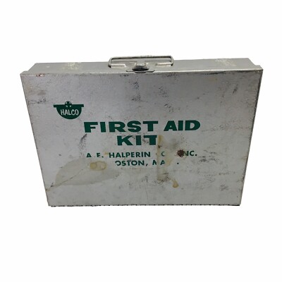 Vintage 60's A.E. Halperin Co Inc Halco Heavy Duty First Aid Kit