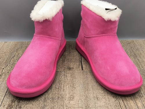 KOOLABURRA UGG NALIE BUTTON SHORT BOOTS BIG KIDS Size 3 US FUCHSIA PINK 1148092K - Picture 7 of 11