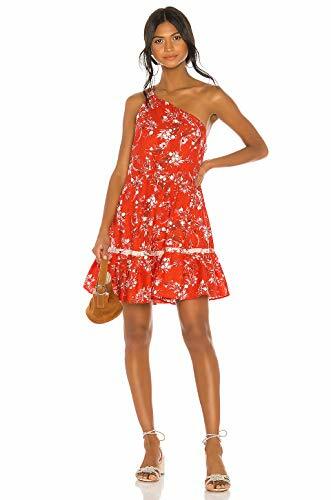 Mine Linen Blend Floral Mini Dress Red 