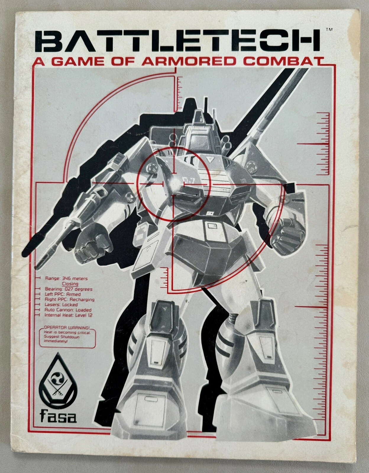 Battletech: A Game of Armored Combat Rule Book Instruction Manual FASA 1985 RPG