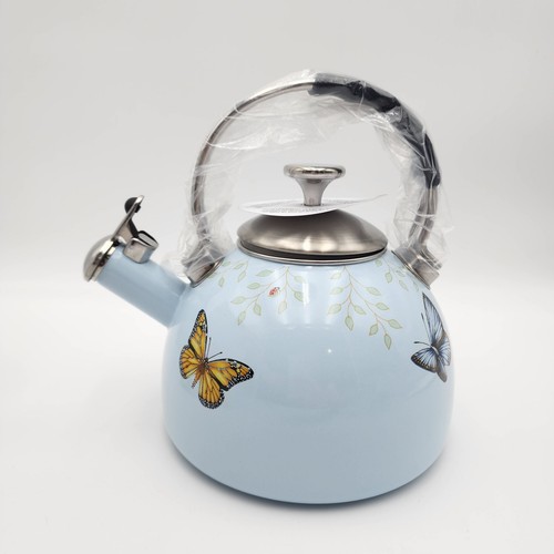 LENOX BUTTERFLY MEADOW TEA KETTLE 2.5 QT BLUE - NEW In a Box $86 - Picture 2 of 8