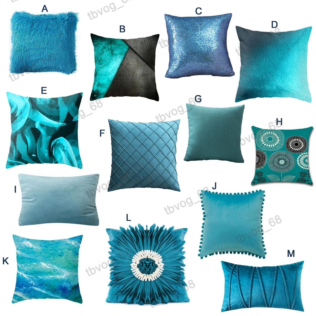 Turquoise blue hotsell cushion covers