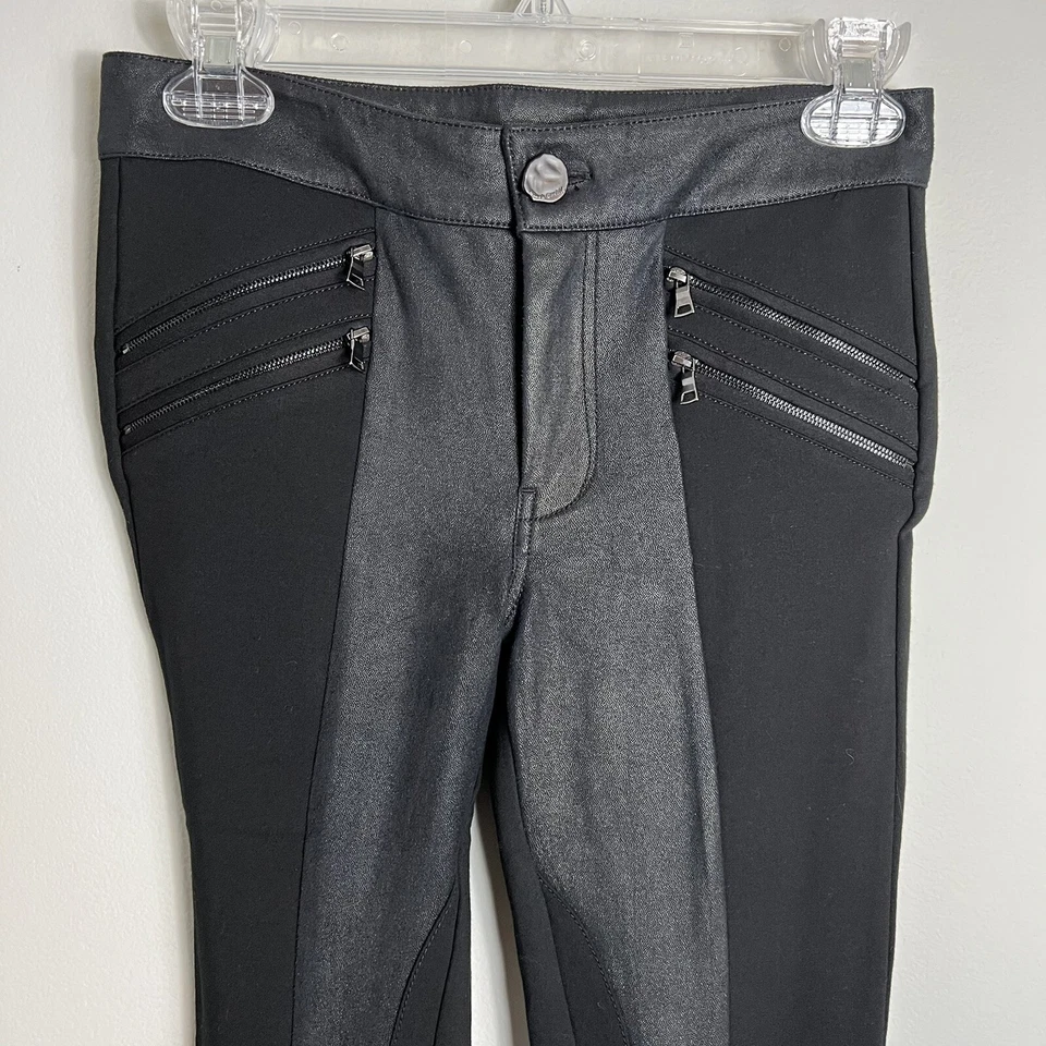 Pantalones ajustados negros Black Orchid Los Angeles - imitación cuero - cremalleras - talla 25 Foto 2 de 4