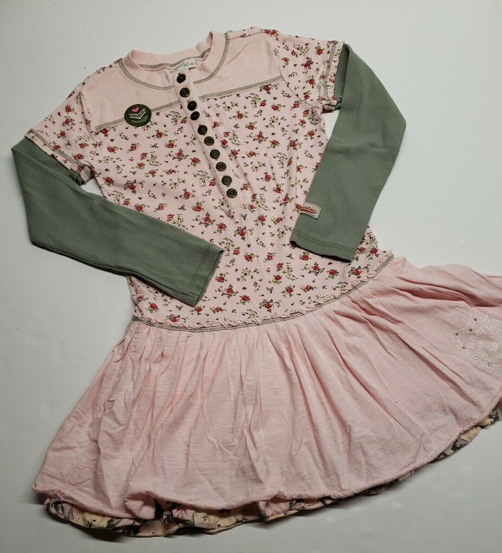  NAARTJIE Kids Rose pink Ruffle Tier LS Hooded Twirl Dress girls Size XXXXL 10