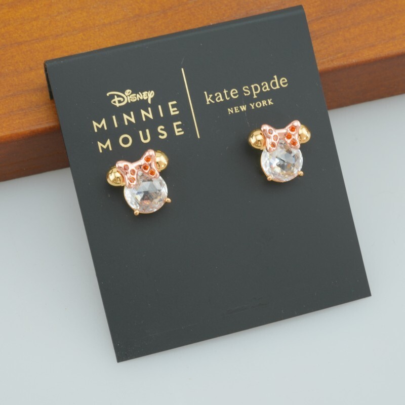 Kate Spade Minnie Mouse Stud Earrings Gold - Clear