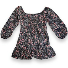 NWT As U Wish Floral-Print Peasant Dress Sz M