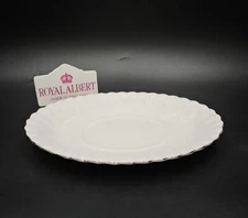 Royal Albert Bone China CHANTILLY PLATINUM Underplate For Gravy Boat EXCELLENT