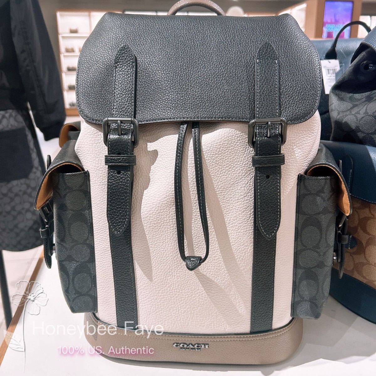 P*e様 Coach - ハドソン - メンズ リュック- インダストリアル グ COACH コーチ メンズ バッグ アウトレット ハドソン レザー リュック