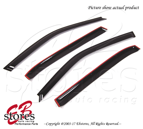 For BMW 740iL 750iL 1995-2001 Outside-Mounted Dark Smoke JDM Window Visors 4pcs - Picture 2 of 4