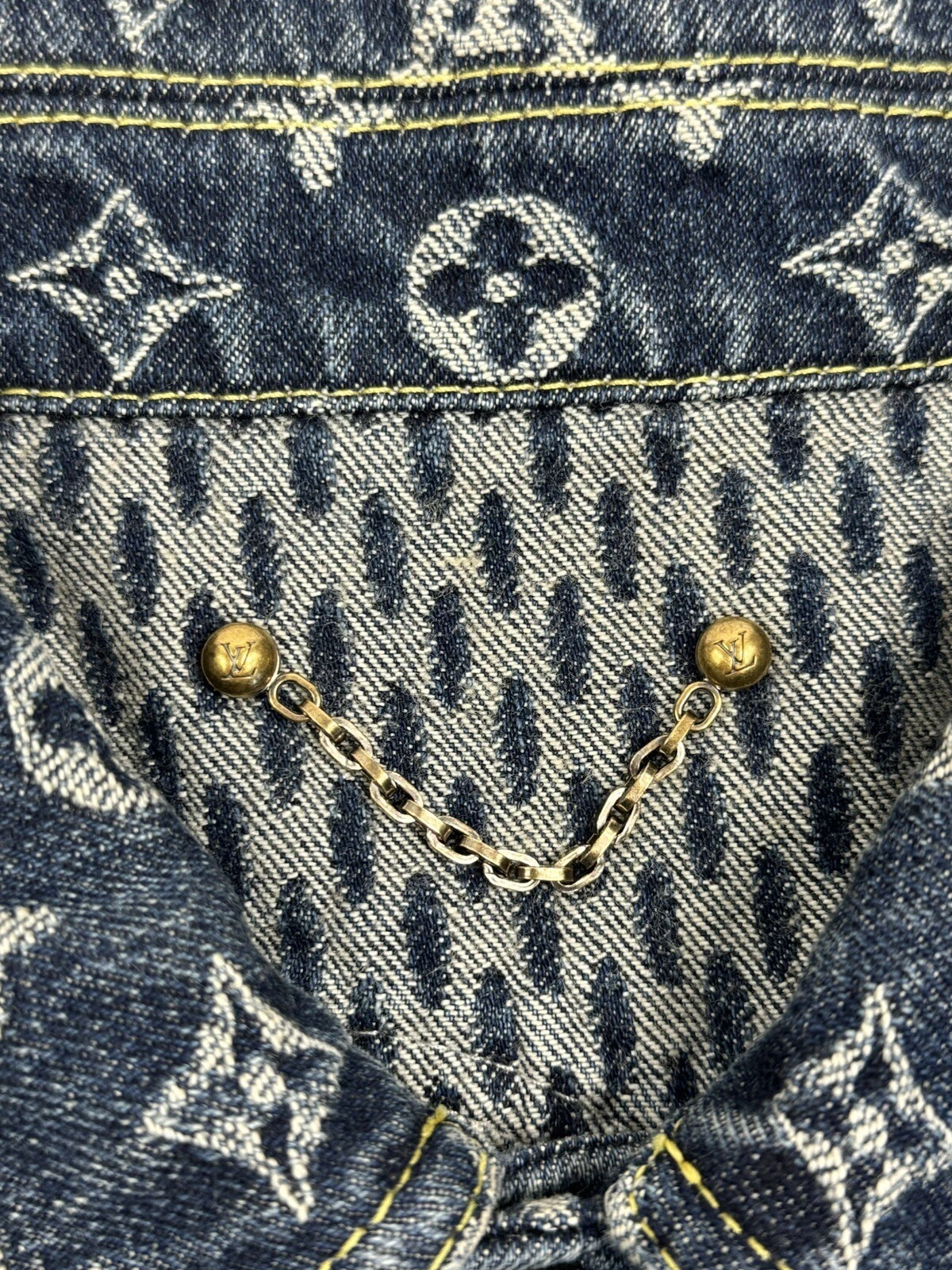 LOUIS VUITTON（LV） Giacca Louis Vuitton X Nigo 1A7YD7 Monogram Blu Denim Taglia: 52 XL