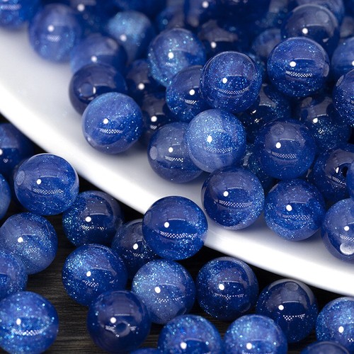 Starry Sky Sparkling Resin Round Beads Acrylic DIY Necklace Bracelet Accessories - Picture 32 of 40