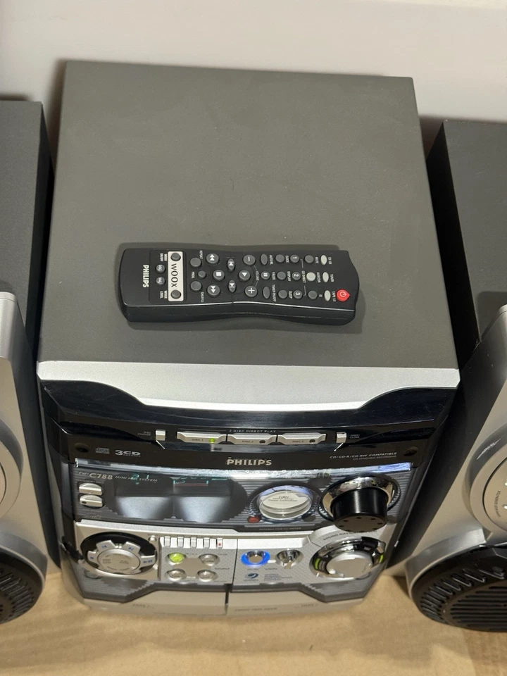 RARE Philips FW-C788 Stereo System w/ Speakers Remote – W00x2 Subwoofer Sound - Image 4 of 4