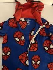 Marvel Spider-Man Boys Hooded Fleece One Piece Pajama M (8/10)
