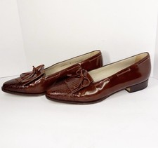 Vintage Bally Womens Leather Loafers Slip On Fringe Kiltie Bow Tassel Rebecca 8