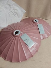 2x Maya Scalloped Easy Fit Pendant Light Shades Pink