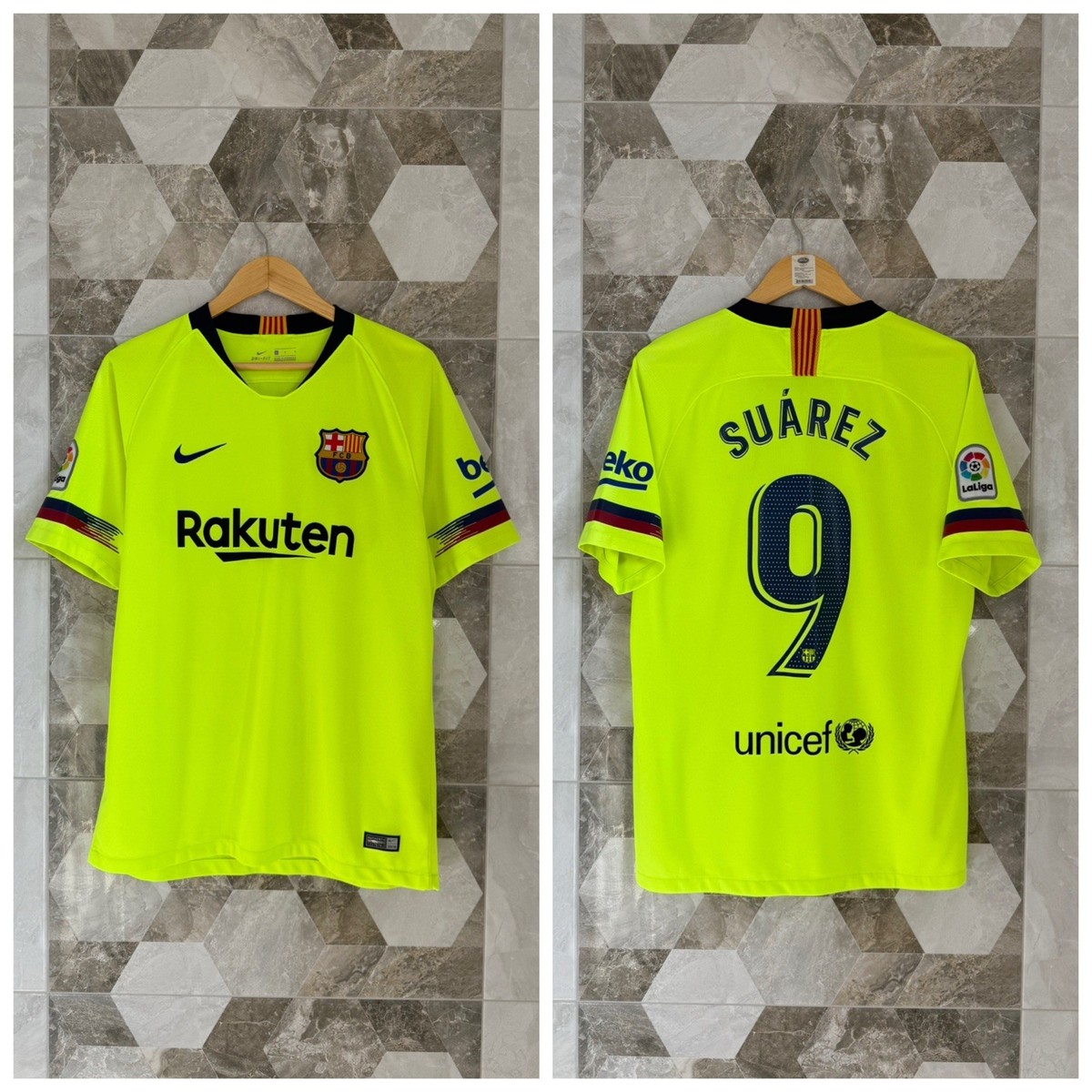 Nike FC Barcelona #9 Suárez 2018 2019 Away Football Jersey Soccer