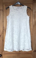 George cream ivory crochet lined stretch dress 12