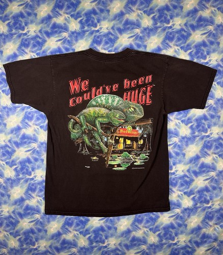 Budweiser 'We Could've Been Huge' Vintage Single Stitch Tee Shirt Lg Chameleon