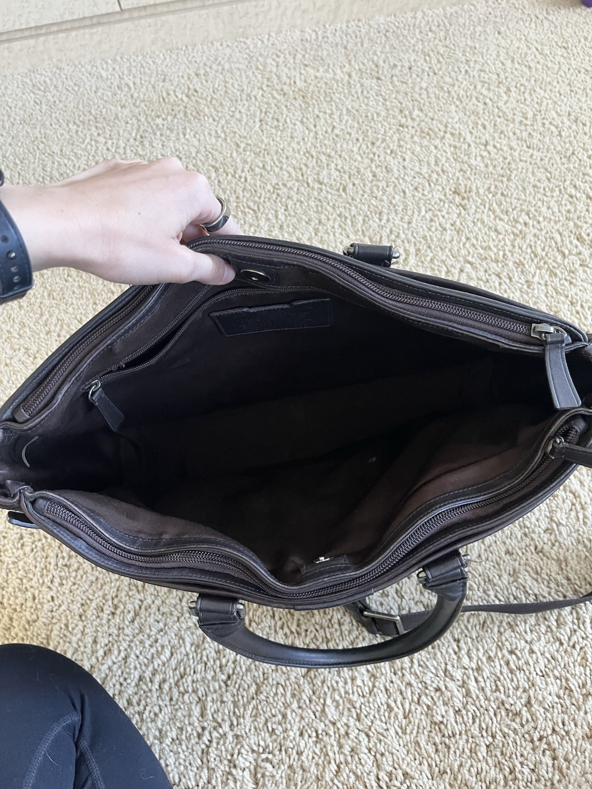 Coach Signature Print and Leather Dark Brown Brief Case image 5
