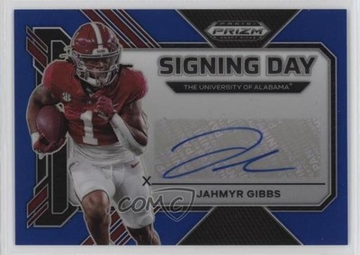 2023 Prizm Draft Picks Signing Day Blue 60/75 Jahmyr Gibbs Rookie Auto RC 1o8k