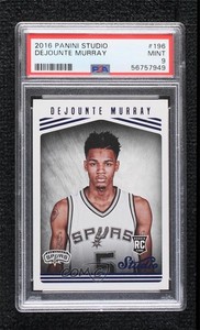 2016-17 Panini Studio Studio Edition Dejounte Murray #196 PSA 9 MINT Rookie RC