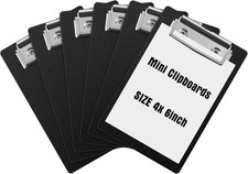 6 Pack Mini Clipboards 4 X 6 Inch Small Pocket Plastic Memo Clipboards with P...