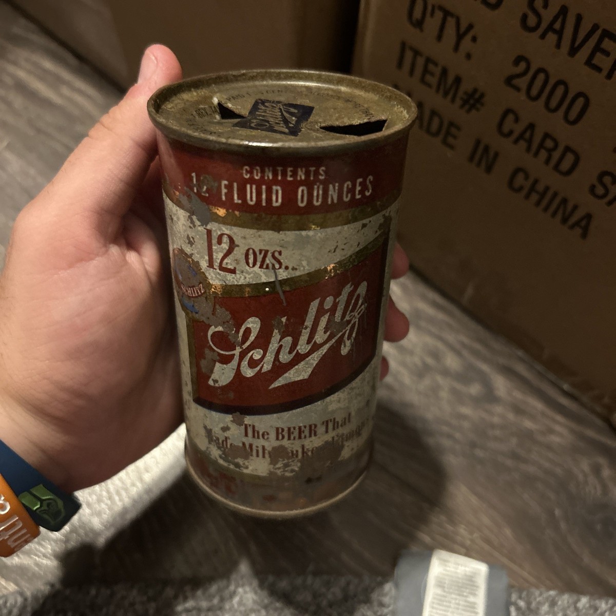 1940s-1950s Schlitz Steel Flat Top Beer Can 12 Ounce EMPTY | eBay
