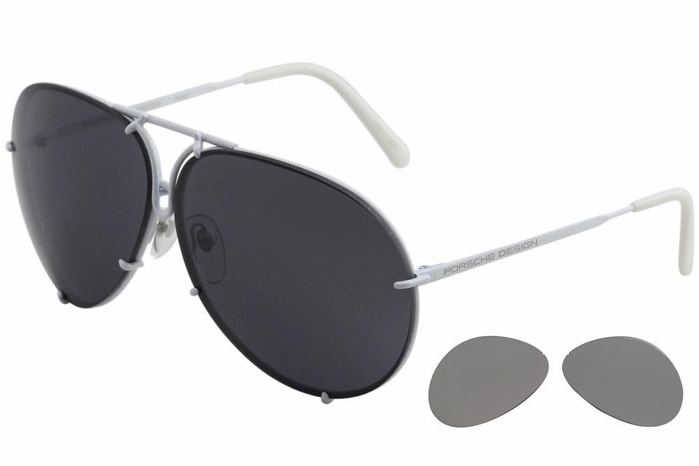 Porsche Design P8478 P8478 P Белые солнцезащитные очки для пилота 66 мм с дополнительными линзами 54590₽