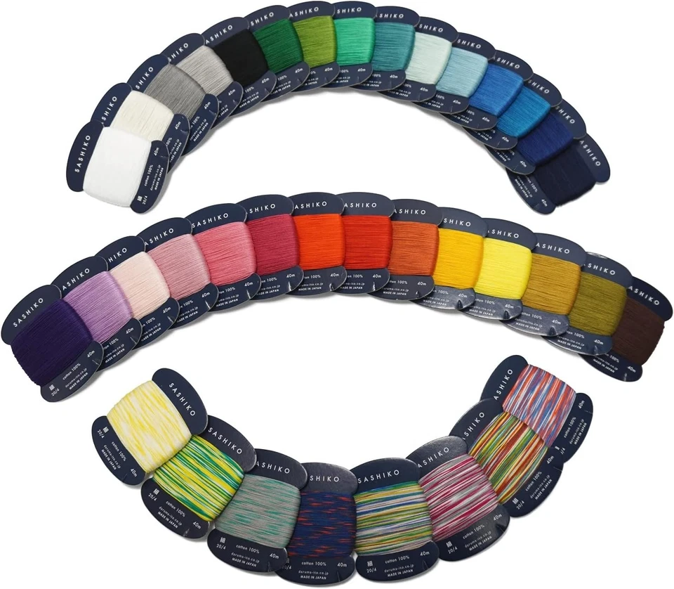 Sashiko Thread 100% Cotton Card Type 43.7 yd x 37 Colors with English Manual ... - Image 3 of 4