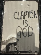 Clapton Is God Metal Sign Retro Vintage Bar Man Cave Shed Garage A4