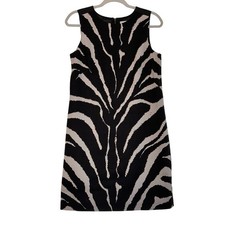 Ann Taylor Loft Women's Animal Print Sleevless Career Cotton Dress Sz 6