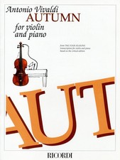 Vivaldi: The Four Seasons Op.8/3 "Autumn" / Ricordi / Violin solo score with pia