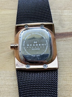 Rose Gold SKAGEN Watch 563XSRM Black Mesh Band Denmark 