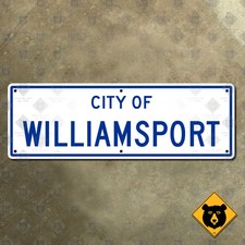 City of Williamsport Pennsylvania limit boundary street highway road sign 21x7