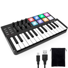 Midi Controller, Worlde TUNA PANDA MINI 25 Keys Portable USB Midi Keyboard wi...
