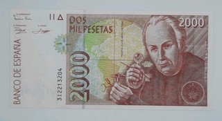 1992 Banco De España SPAIN 2000 (Dos Mil) Pesetas Banknote Bill No. 3I 2213204
