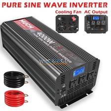 4000W Pure Sine Wave Converter 12V 24V DC to 110V AC Car/RV/Boat Inverter