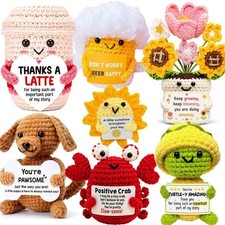 Positive Energy Crochet Doll Pocket Hug Handmade Knitted Plush Potato Plant Avoc