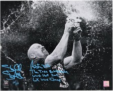 Stone Cold Steve Austin WWE Signed 16x20 Beer Splash Photo w/Inscs - 10 of LE 10