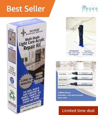 White Quartz Countertop Repair Kit for Chips Scratches & Cracks Surface Repair
