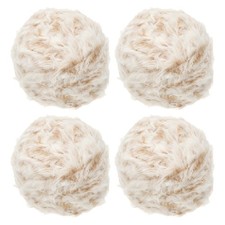 35yds Faux Fur Yarn, 4 Skeins 50g 0.4"OD Fuzzy Yarn Fluffy Yarn, Light Brown