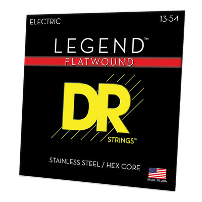 DR Strings Legend Polished Flatwound Electric Guitar Strings - .013-.054 Heavy