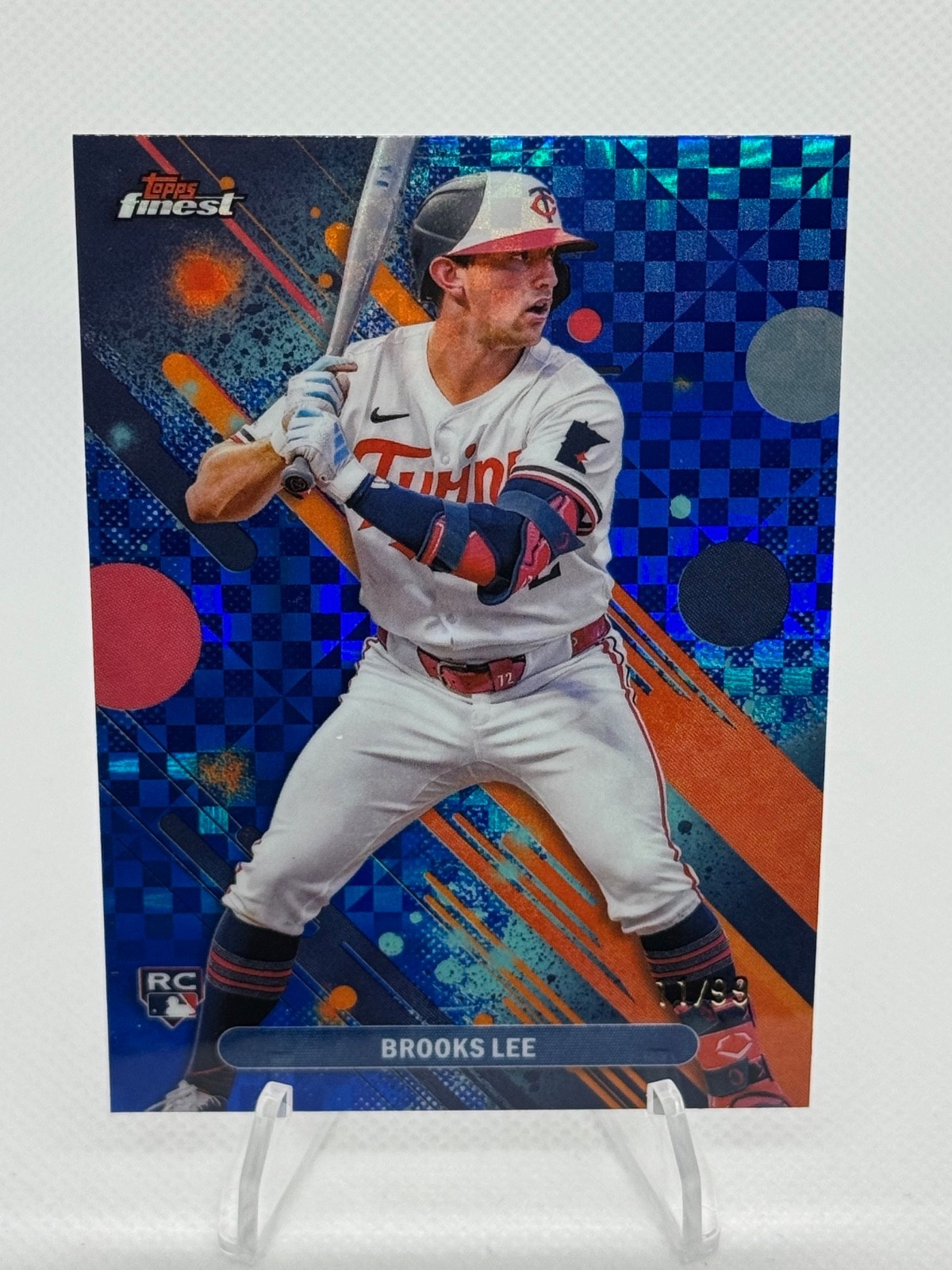 2025 Topps Finest BROOKS LEE Rookie RC Blue Checkerboard Refractor /99 #31 Twins