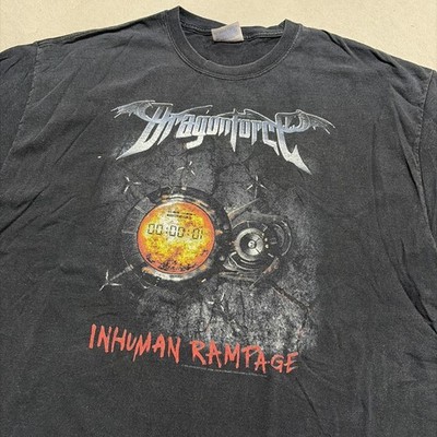Y2K Dragonforce 2006 Inhuman Rampage Metal Graphic Concert T-Shirt Sz XL