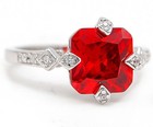  4CT Fire Garnet 925 Solid Sterling Silver Ring Jewelry Sz 7 &6-7 — photo 2