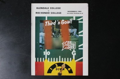 Glendale College Football Program 1983 Rio Hondo College Vintage Souvenir
