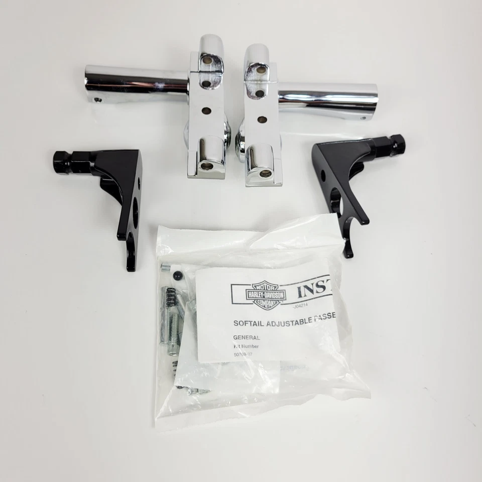 Kit estribo de pasajero ajustable Harley-Davidson Softail OEM - cromo 2000-2017 Foto 2 de 4