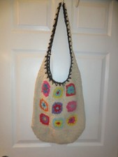 Vintage Handmade Macrame/Crochet Shoulder Bag BOHEMIAN