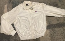 Vintage Ashland Oil Gas Bomber Jacket Zip White XL Made In USA Pla-Jac Dunbrooke