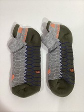 Balega Mens Size Large 9.5-11.5 Gray / Green Cushioned No Show Socks ZP-5205